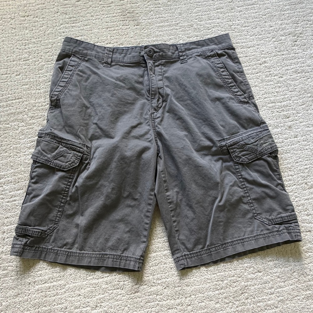 Unionbay Mens Cargo Shorts Size‎ 34 Gray Stretch Cotton Utility Gorpcore Outdoor